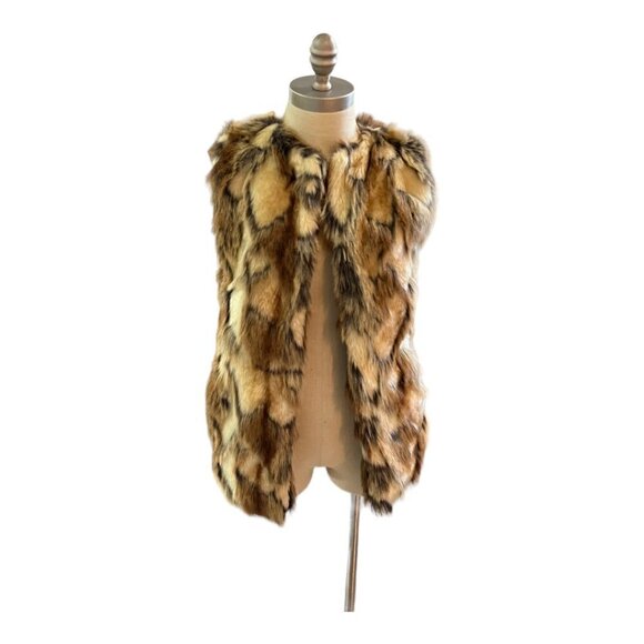 Sam Edelman Faux Fur Vest Jacket Size XS Clasp Closure - Picture 3 of 8
